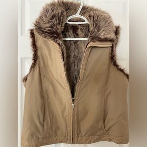Fleet Street brand. Cute Fur Like Reversible Outdoor Vest